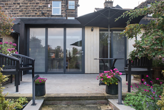 doma architects harrogate kitchen garden extension-view from garden